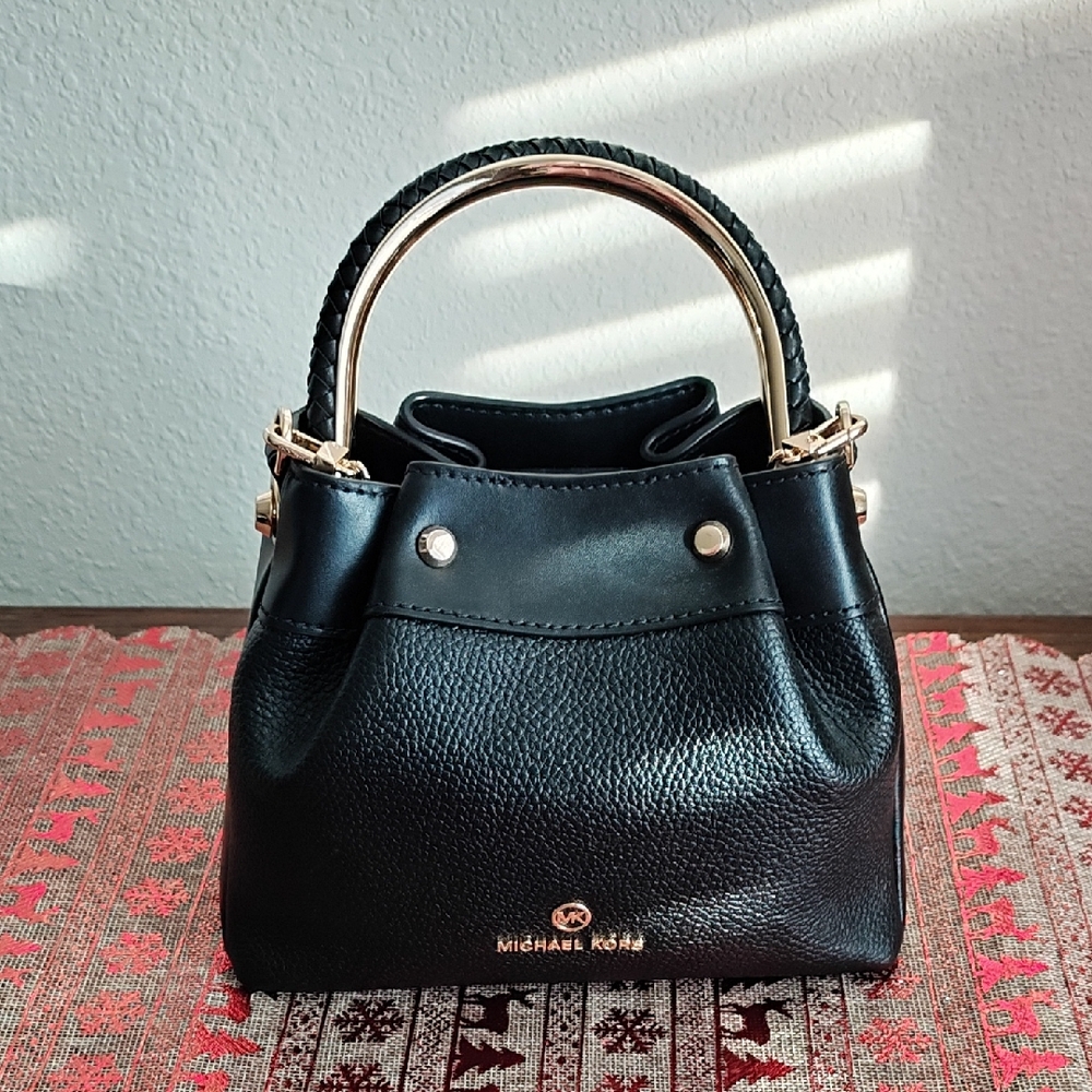 Michael Kors Black Mini Bag with Gold Accents